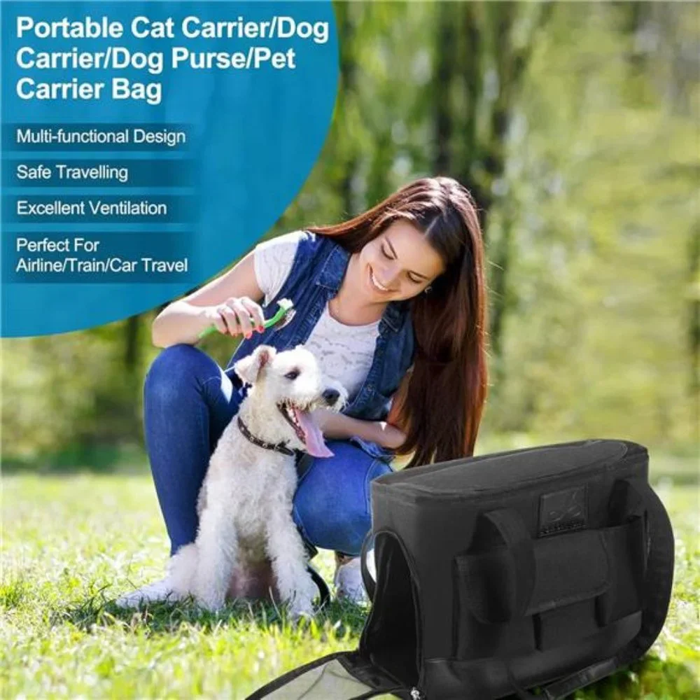 Cat Carrier, Dog Carrier, Pet Carrier, Foldable Waterproof Premium PU Leather